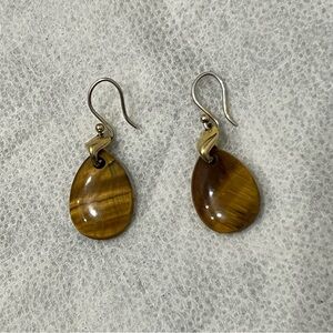 Brown Amber Amulet Earrings